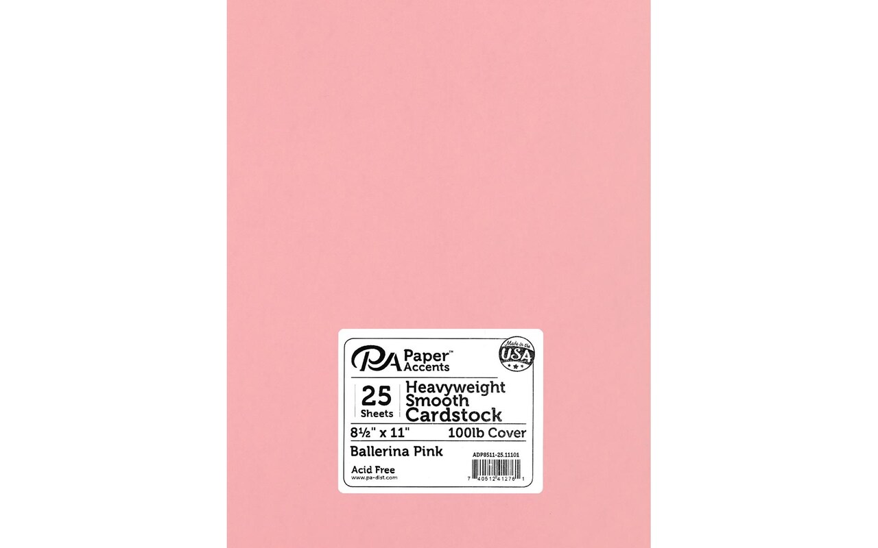PA Paper Accents Heavyweight Smooth Cardstock 8.5 x 11 Ballerina